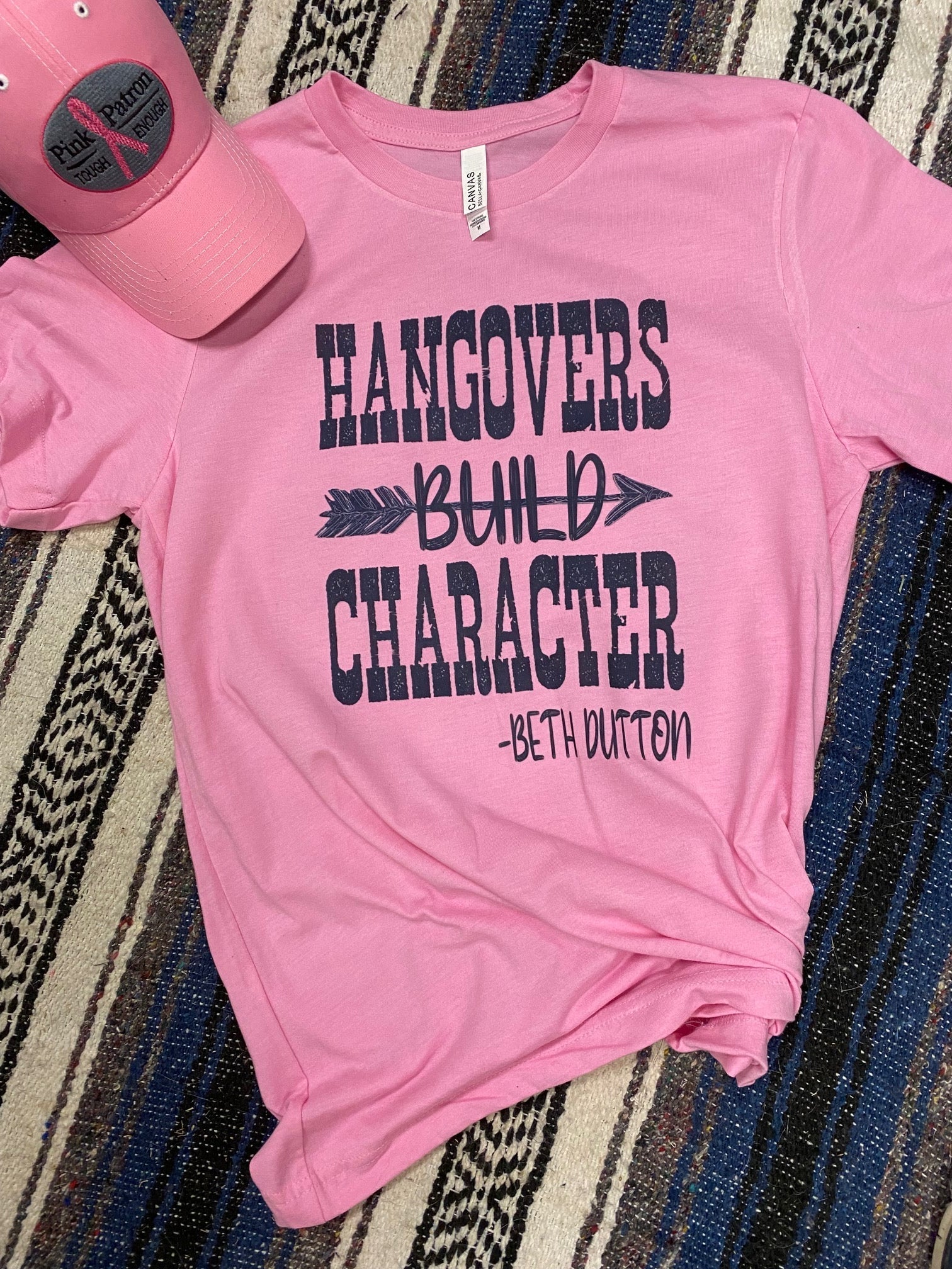 Hangovers Build Character Pink l Western Graphic Tee