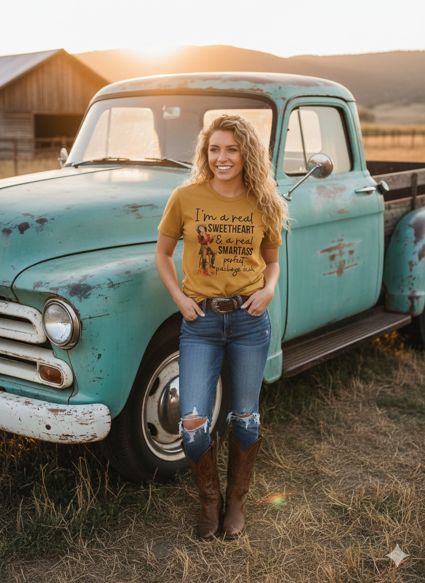 I Am a Real Sweetheart Graphic Tee – Western Shirt | Stockline Supply Co