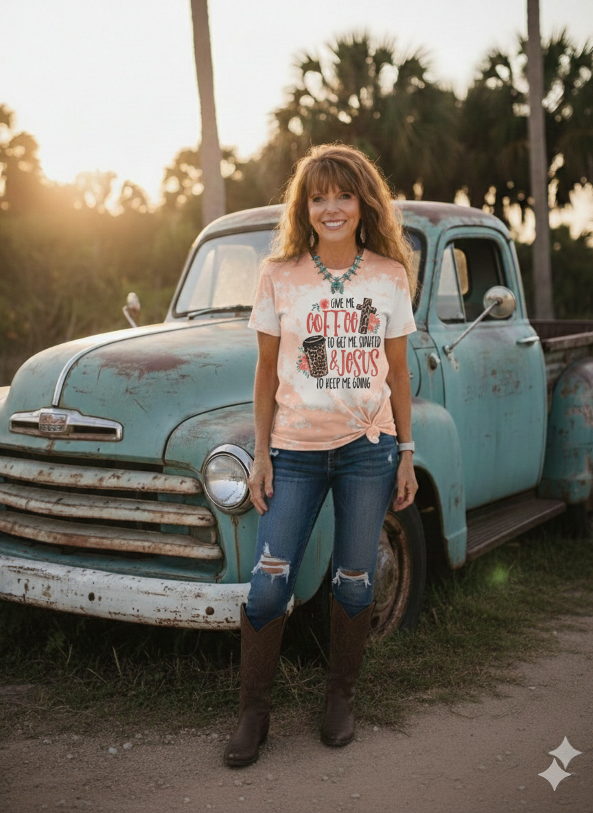Give Me Coffee and Jesus Graphic Tee – Western Faith-Based Shirt | Apparel | Stockline Supply Co