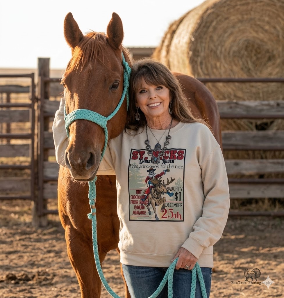 St Nicks Christmas Rodeo Sweatshirt – Western Graphic Pullover | Stockline Supply Co